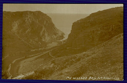 Ref 1550 - Early Real Photo Postcard - Mewslade Bay Near Rhossilly - Glamorgan Wales - Glamorgan