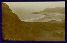 Ref 1550 - Early Real Photo Postcard - Fall Bay Rhosilly - Near Swansea Glamorgan Wales - Glamorgan