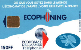 7565 Télécarte Collection ECOPHONING  Economat De L'Armée Satellite  ( Recto Verso)    Carte Téléphonique 10 000 Ex - Army