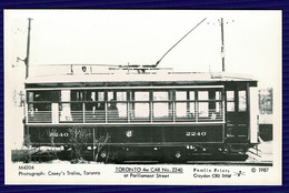 Ref 1551 -  Reproduction Postcard - Toronto Tram Car No 2240 At Parliament Street - Canada - Toronto