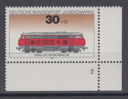 Bund 836 Eckrand Rechts Unten FN 2 Jugend Lokomotiven 30+15 Pf Postfrisch  - Zonder Classificatie