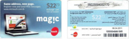 Recharge GSM - Liban - MTC Touch - Magic - Computer $22,73, Exp. 15/10/2011 - Liban