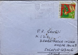 LUXEMBOURG 2002, REASERCH ,MICROSCOPE, LABROTARY ,JARDINAGE LOISIR SANTE PLAISIR ,GARDENING FOR HEALTH, COVER TO INDIA - Brieven En Documenten