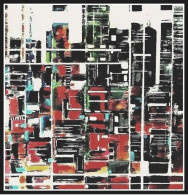 C ROSS COMPOSITION ABSTRAITE Gd Format 73 X 73 Cm - Huiles