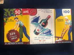 Oran * Vin Viticulteur SEG St Eugène F. SENECLAUZE Vins * Document Ancien Publicitaire Illustré * Algérie - Advertising