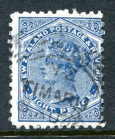 New Zealand 1882-1900 Second Sideface - Wmk. 7mm - P.11 - 8d Blue Used (SG 244) - Usados