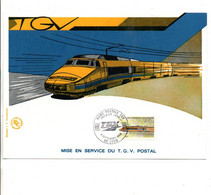DOCUMENT 1984 MISE EN SERVICE DU TGV POSTAL - Bolli Commemorativi