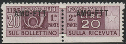 Pacchi Postali 20 L. Sass 19 VAR MNH** - Postal And Consigned Parcels