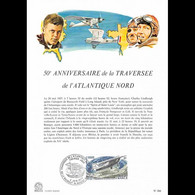 Encart Papier Glacé - 50e Anniv De La Traversée De L'Atlantique Nord - 4/06/1977 - Documenten Van De Post