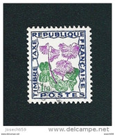 N° 102  Timbre Taxe  Soldanelle Des Alpes 1f 1964 1971 France Oblitéré - 1960-.... Oblitérés