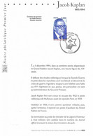 2005 Notice Philatélique - Jacob Kaplan - Documenti Della Posta
