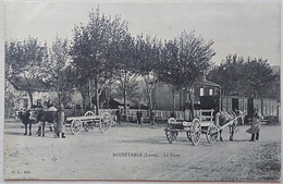 42 - LOIRE - Noirétable - La Gare (Attelages) - Carte Animée - - Noiretable