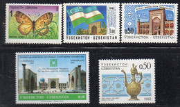 Q470B - UZBEKISTAN 1992 , Cinque Valori Emessi Nel 1992  **  MNH - Ouzbékistan