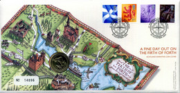 Royal Mail FDC "A Fine Day Out On The Firth Of Forth, Edinburgh" 2004 Scotland Definitive Coin Cover - Geographie