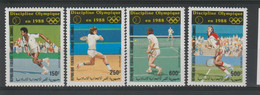 Comores 1987 JO Séoul Tennis PA 233-36, 4 Val ** MNH - Comores (1975-...)