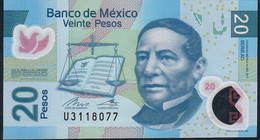 MEXICO P122o 20 PESOS  16.1.2017 Serie AD #U311... VF    FOLDS NO P.h. - Mexique