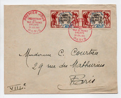 - Lettre PREMIER JOUR PARIS 26.7.1953 - CINQUANTENAIRE DU TOUR DE FRANCE CYCLISTE - - 1950-1959