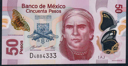 MEXICO P123Al 50 PESOS  10.6.2019 Serie AJ #D488... UNC. - Mexique