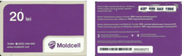 Recharge GSM - Moldavie - Moldcell - 20 Lei Violette - Moldawien (Moldau)