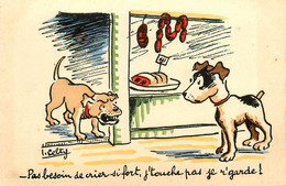 Chiens Dogs * CPA Illustrateur CELTY * Boucherie Boucher * Race Chien Dog - Dogs