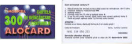 Recharge GSM - Moldavie - Moldcell - Alocard 300 Boules Violettes, Exp. 31 Decembrie 2002 - Moldavia