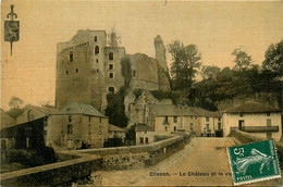 Clisson * Le Château Et Le Vieux Pont * Cpa Toilée Colorisée - Clisson