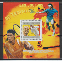 Comores 2010 Tennis Agassi, Nadal Et Federer BF 278 ** MNH - Comores (1975-...)