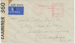 GB 1941 Very Rare Airmail-censorship-cover W. Meterpost LONDON E.C.3 1sh. 3d And Red L2 "Per NORTH ATLANTIC MAIL SERVICE - Briefe U. Dokumente