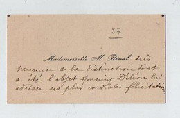 VP19.847 - CDV - Carte De Visite - Mademoiselle M. RIVAL - Visiting Cards