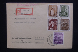 ALLEMAGNE - Enveloppe En Recommandé De Jena Pour Mainz En 1956 - L 123877 - Cartas