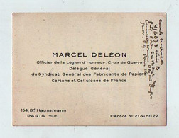 VP19.854 - PARIS - CDV - Carte De Visite - Mr Marcel DELEON Officier De La Légion D'Honneur,Croix De Guerre,Papetier - Visitekaartjes