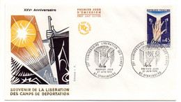 FDC--1970 - 25 ° Anniversaire De LaLibération Des Camps De Déportation........cachet  STRASBOURG- 67 .........à Saisir - 1970-1979