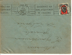 1949 - Algérie -  Lettre D'Oran Pour Alger - Oblit RBV "SOUSCRIVEZ AUX BONS D'EQUIPEMENT DE L'ALGERIE" - Algerien (1962-...)