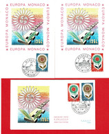 1964 - Monaco - EUROPA - 2 Cartes Maximum + 1 Enveloppe 1er Jour - Tp N° 652 Et 653 - FDC