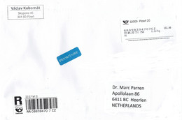 Czech Republic 2022 Plzen Post Office Meter Registered Cover - Storia Postale