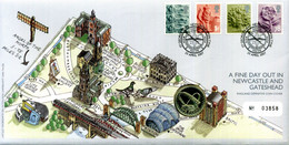 Royal Mail FDC "A Fine Day Out In Newcastle And Gateshead" England Definitive Coin Cover - Geography