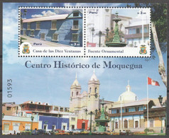 Peru 2020 ** Historic Center Of Moquegua: House Of 10 Windows. Ornamental Font. Casa De L10 Ventanas. Fuente Ornamental. - Peru