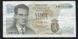 België Belgique Belgium 15 06 1964 -  20 Francs Atomium Baudouin.  3 W 7751720 - 20 Francs