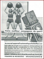 Rolleiflex. Nouvel Appareil Photo Automatique. Votre Meilleur Compagnon De Sport. Franke & Heidecke Braunschweig. 1930. - Publicités