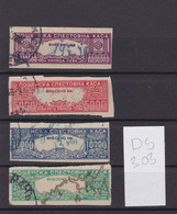 Bulgaria Bulgarie Bulgarije 1930s Fiscal Revenue Stamps Postal Bank Savings 4 Values Timbres Fiscaux Used (o) (ds303) - Sellos De Servicio