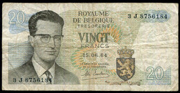 België Belgique Belgium 15 06 1964 -  20 Francs Atomium Baudouin.  3 J 8756184 - 20 Francos