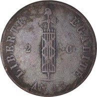 Monnaie, Haïti, 2 Centimes, 1846/AN 43, TTB, Cuivre, KM:26 - Haití