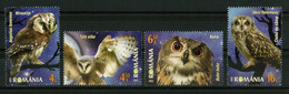 ROMANIA 2022 FAUNA Animals. Birds OWLS - Fine Set MNH - Nuovi