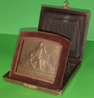 RARE Coffret Et Médaille Du Travail EDF Pour 25 Années -Bronze- Compagnie Générale D'électricité FRANCE Blin - Vers 1900 - Professionnels / De Société