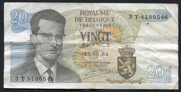 België Belgique Belgium 15 06 1964 -  20 Francs Atomium Baudouin.  3 T 8180546 - 20 Francs