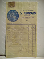 Italy Italia Invoice Fattura Ristorante S. GIORGIO Genova Portici Sottoripa - Italia