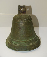 * ANCIENNE CLOCHE BRONZE BATTANT ANCIEN TIGE METAL BOULON COLLECTION BELL  E - Brons