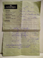 Switzerland Invoice CASA SCHNYDER Lugano Bellinzona Locarno 1955 - Suisse