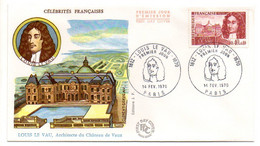 FDC--1970--Personnages Célèbres  Louis LE VAU  ( Architecte  Français )..........cachet PARIS - 75 ..à Saisir - 1970-1979