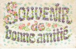 Fantaisie Souvenir De Bonne Amitié Carte Embossée (rose) 1908 - Other & Unclassified